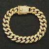Hip-hop europeu e americano costura diamante lisa personalidade pulseira corrente cubana moda masculina e feminina pulseira dominadora