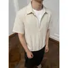 Camisa de Rayas Verticales con Cuello en V Falsa de Dos Piezas para Hombre, Camisa de Manga con Dobladillo Elástico de Verano, Camiseta Casual Suelta Elegante para Hombre