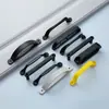 Manija de Puerta de Plástico Manija de Puerta Montada en Superficie Negra Cuadrada con Forma de Arco Industrial para Maleta Cajón Gabinete Manija para Tabla de Cortar
