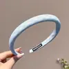Diadema de corona alta estilo coreano, diadema de borde ancho, diadema para lavarse la cara con dientes, accesorio para el cabello de tela a cuadros de alta gama