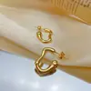 Pendientes Opk Jewelry Europeos y Americanos Elegantes Nuevos Sencillos de Acero de Titanio Moda Acero Inoxidable Geométricos Curvos Pendientes para Mujer