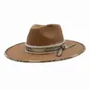 Venta directa de fábrica nuevo sombrero de fieltro de oveja tipo pie de cerdo sombrero de fieltro de oveja color liso sombrero de fieltro de oveja decoración de cinta sombrero de fieltro de lana pura
