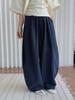 Verano Nuevo Estilo Japonés Simple Aireado Lino Pantalones Casuales con una Silueta Tridimensional, Pantalones Largos Casuales Adelgazantes para Mujer