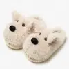 Pantuflas de Algodón para Niños Invierno Niñas Dibujos Animados Lindas Hogar Interior Más Terciopelo Cálido Pantuflas de Algodón con Talón Cerrado Niños Grandes Niño-Padre