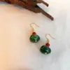 Nuevos Pendientes de Ágata Roja China para Mujer Vintage Nicho Hechos a Mano Estilo Nacional Pendientes Hanfu Sentido Avanzado Pendientes Simples Elegantes