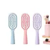 Pente Portátil Fofo Estilo Macaron com Suporte para Mulheres, Escova de Cabelo Oca, Tamanho Pequeno para Penteados com Topete Alto, Pente Compacto