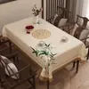 Mantel nuevo estilo chino, lavable, impermeable, a prueba de aceite, resistente al calor, de lujo y alta gama, estilo chino tradicional, mantel rectangular para mesa de centro
