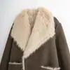 Fabricante Mayorista de Ropa para Mujer Transfronteriza 2025 Nueva Decoración de Bolsillo Versátil Solapa Piel Suave Chaqueta de una Pieza