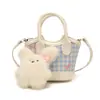 Bolsa Casual de Tecido Xadrez Fashion e Estilosa para Mulheres 2026 Nova Moda Bolsa de Ombro Transversal Pequena Bolsa para Celular