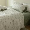 Juego de cama y edredón de algodón de cuatro piezas con diseño de cereza original de 1,5 m para dormitorio, tres piezas
