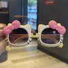 Gafas de sol con lazo, de dibujos animados, protección UV, lindas para tomar fotos, gafas KT, gafas para pequeñas princesas, bebé lindo, gato