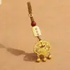 Joyería Chapada en Oro Colgante de Dragón, Pixiu, Colgante de Paz y Seguridad, Collar de Calabaza, Cadena para Suéter, Estilo Chino, Promoción para Transmisión en Vivo