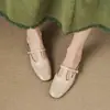 Ventas Directas de Fábrica Al por Mayor Zapatillas Planas con Puntera Reforzada para Uso Exterior de Mujer Verano 2025 Nuevas Zapatos Perezosos con Tira en T