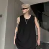 Chaleco de hombre de color liso con rayas finas, fresco y transpirable para el verano, casual, versátil, simple, cómodo, holgado, camiseta sin mangas