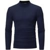 Amazon comércio exterior novos homens cor sólida meia gola alta slim-fit camiseta de manga comprida plus size moda casual esportes camisa de assentamento