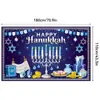 Amazon Transfronteiriço Hanukkah Judaico Castiçal Banner Decorativo Tecido de Fundo Fotografia Suprimentos de Festa Tecido de Fundo