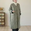 Foto Real de Cardigan Robe de Algodón y Lino Estilo Artístico Nuevo 2025 Talla Grande Vintage Chaqueta Abrigo de Algodón