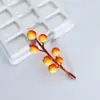 Accesorios Decorativos de Frutas Rojas Simuladas, Bayas Pequeñas de Espuma de Color Degradado, Materiales para Adornos Hechos a Mano DIY, Ramas de Guirnalda de Frutas Navideñas