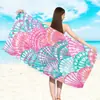 Toalla de playa de microfibra con diseño de conchas y estrellas de mar transfronteriza de Amazon, toalla de baño para natación al aire libre en la playa, absorbente, de secado rápido, portátil