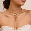 Collar de Cadena para Clavícula con Perlas CCB Irregulares Estilo Hip-Hop Transfronterizo Europeo y Americano Moda con Borla Redonda en Forma de Y