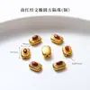 Alta Retención de Color Chapado en Cobre 24K Oro Real Accesorios de Ágata Roja Piezas para Joyería DIY Calabaza de Loto Productos Semi-Terminados Venta Directa de Fábrica