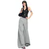 Pantalones Casuales de Pierna Ancha con Cordón en la Cintura Baja, Estilo Perezoso de Primavera, Color Naranja Infantil para Mujer, Corte Holgado, Diseño Adelgazante, Pantalones Versátiles de Longitud Completa.