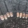 Adesivos de Arte para Unhas Estilo Francês, Novos Modelos Transparentes de Linha Oca com Gradiente Spray, Adesivos Auxiliares para Unhas