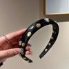 Serie de lunares accesorios para el cabello de alta calidad diamantes de imitación calavera alta diadema de esponja moda de Corea del Sur diadema cruzada anudada accesorios para el cabello