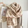 Bufanda Doble Cara Imitación Cachemir para Mujer en Otoño e Invierno Chal Largo Doble Uso Regalo de Alta Gama Estilo Chino Bufanda Roja de Moda