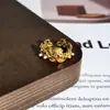 2025 Nuevo Celebridad de Internet China Vintage Dibujo de Alambre Moda Exquisito Anillo para Mujer Gradiente Chapado en Oro Esmalte Mariposa Lujo Ligero Anillo de Dedo