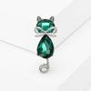 Estilo coreano requintado arco de cristal Cat broche High-end Cute Kitten Pin Suit Acessórios de vestuário simples