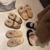 Zapatos de invierno sin cordones tacón oculto estilo Birkenstock para mujer forro de felpa cálido pelo 2026 invierno nuevo popular zapatos de algodón