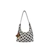 Bolsa de Ombro de Bolinhas Estilo Coreano 2026 para Mulheres, Bolsa Tote Grande Capacidade para o Dia a Dia, Bolsa Versátil de Mão e Transversal, Bolsa de Nicho