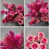 Rosa de boda, flor roja, flor artificial, rosa, salón de bodas, colgante, techo, diseño de banquete de boda, camino, arreglo floral