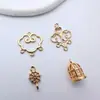 Ouro Cobre Banhado Preservador de Cor Múltiplo Pendurado Nuvem Auspiciosa Floco de Neve Poroso Etiqueta DIY Estilo Antigo Grampo de Cabelo Pingente de Borla Material de Pingente