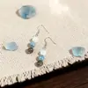 Brincos em estoque direto da fábrica, brincos feitos à mão com contas, novo produto transfronteiriço, brincos de contas de cristal, ágata azul e labradorita