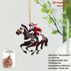 Decorações Acrílicas Planas Transfronteiriças de Carro e Cavalo Decoração de Feriado Enfeites Pendentes Árvore de Natal 2D Papai Noel Decorações Pendentes