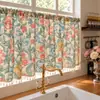 Cortinas Florais Estilo Retro Francês Americano Quarto Sala de Estar Varanda Janela de Canto Cozinha Cortinas Blackout Meias Cortinas Cortinas de Porta Cortinas Pequenas Curtas