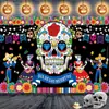 Banner de Día de Muertos Transfronterizo de Amazon 110*180cm Atmósfera Festiva Fondo de Fiesta Festival de Fantasmas Banner Colgante para Interiores y Exteriores