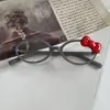Gafas Ovaladas Estampado de Leopardo Marco de Lazo Deseo Puro Lindo Vintage Gafas Sin Graduación Subcultura Aspecto Natural Sin Maquillaje Sesión de Fotos Decorativa