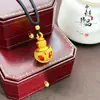Loja de Ouro Mesmo Estilo Pingente Giratório de Cabacinha da Sorte Banhado a Ouro Novo Estilo Chinês Cabacinha Coração Giratório Frasco Colar DIY Corrente de Suéter para Mulheres