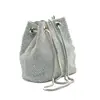 Bolsa de jantar transfronteiriça atacado de fábrica com lantejoulas de diamante strass bolsa de noite rede vermelha banquete rede broca bolsa de balde oblíqua