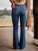 Roupas femininas da Amazon, nova coleção primavera/outono do eBay, calça jeans bordada com bolsos traseiros, versátil e modeladora, calça pantalona moderna, em estoque