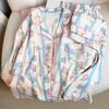 Algodón Nube Nuevo Lazo Gatito Lechero Estampado Pijama Otoño Mujer Manga Larga Dulce Ropa para el Hogar traje Foto Real Venta al por Mayor