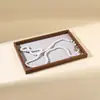 Bandeja para Joyería de Pulsera con Veta de Madera de Nogal Negro, Bandeja de Exhibición para Joyería, Anillos, Pendientes, Bandeja de Visualización
