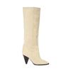 Botas de Moda Europeias e Americanas Transfronteiriças Bico Fino Salto Alto Afunilado Exportação Botas Femininas Botas Femininas Modernas e Versáteis