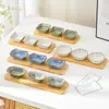 Juego de Platos para Condimentos Estilo Japonés Cambiado al Horno para Uso Doméstico Cerámica Plato Pequeño Plato para Salsa de Soja Vinagre Plato para Salsa de Dip para Hot Pot Plato para Snacks Venta al Por Mayor