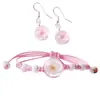 Pulsera de flor seca fresca pequeña y dulce Flor de durazno rosa tejida antigua para adulto estudiante mujer puesto puesto suministro