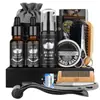 Set Completo de Cuidado de Barba para Hombres Transfronterizo de 5 Piezas Peine para Barba Peine de Doble Cara Perfumado con Rodillo Líquido para Crecimiento de Barba