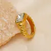 Novo Anel de Zircônia em Aço Inoxidável Joia Banhada a Ouro 18K para Mulheres, Estilo Europeu e Americano, Simples e Versátil, Produto Mais Vendido Transfronteiriço